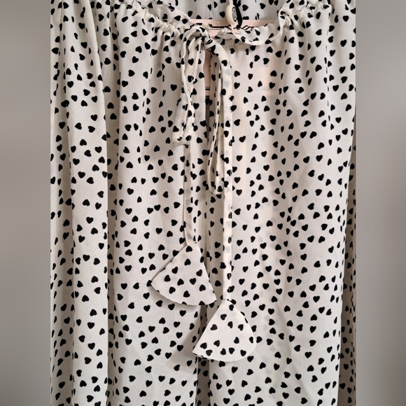NWT Max Studio Black & White Tie Blouse Size L - Picture 3 of 10